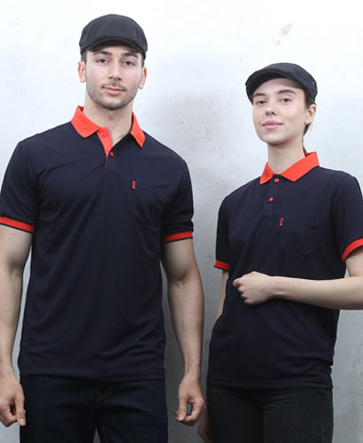 ST-02 반팔 진곤색 쿨랙스 배색티셔츠ㅡㅡ(반팔모델)