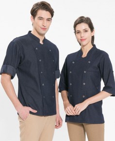 SKO-130-1 블루 데님 이중소매ㅡㅡㅡ스넵버튼