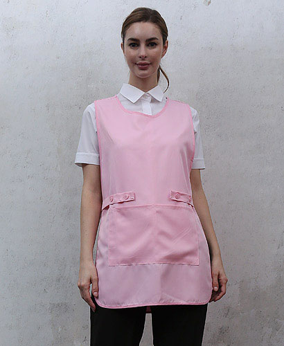 SAP-937  양옆트임 핑크 원피스앞치마 (폴리원단)