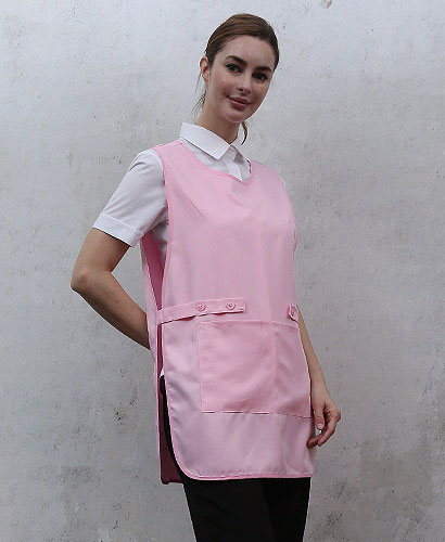 SAP-937  양옆트임 핑크 원피스앞치마 (폴리원단)