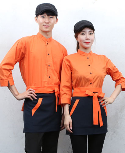SY-724 오렌지 차이나 칠부 셔츠