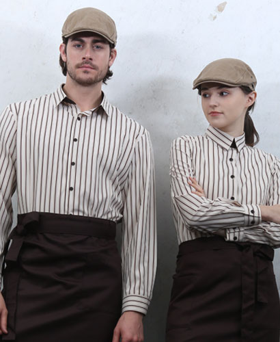 SY-809 긴팔 커피줄지 셔츠