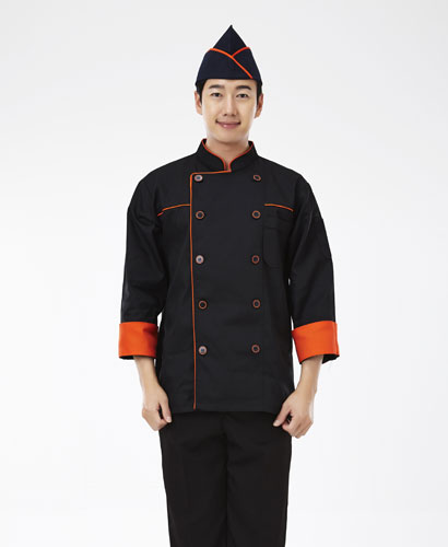 SCO-014 검정 오렌지띠 조리복