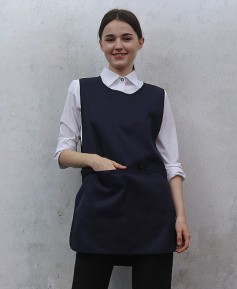 SAP-372 옆트임 곤색 원피스앞치마ㅡㅡ(폴리원단)