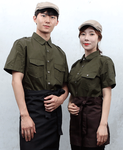 Y-861 카키 무지 캐쥬얼 남방