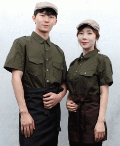 Y-861 카키 무지 캐쥬얼 남방