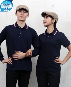 T-30 곤색 쿨론 3선 에리티셔츠ㅡㅡㅡ (주머니없음)