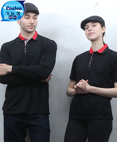 ST2-49 검정 기능성 애리배색 체크ㅡㅡ(주머니 없음)