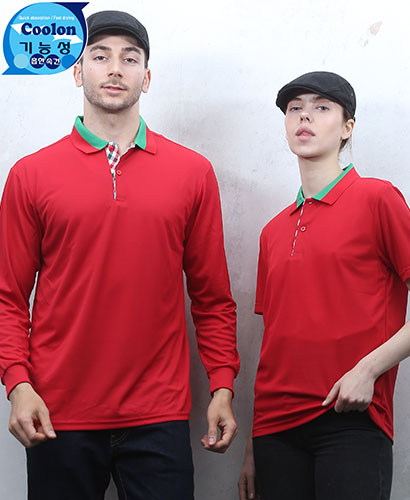 ST2-49  홍색 기능성 애리배색 체크ㅡㅡ (주머니 없음)