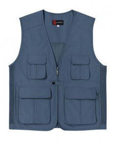 SCJ-LD320 V넥 스틸블루 뒤망사 조끼