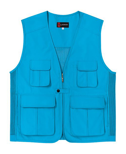 SCJ-LD320 V넥  스카이블루 뒤망사 조끼