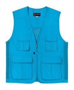SCJ-LD320 V넥  스카이블루 뒤망사 조끼