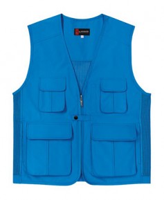 SCJ-LD320 V넥 블루 뒤망사 조끼