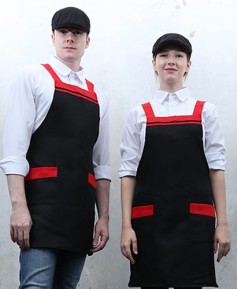 SAP-29 블랙 가슴 두줄 배색 앞치마