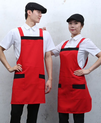 SAP-36 레드 가슴배색 앞치마