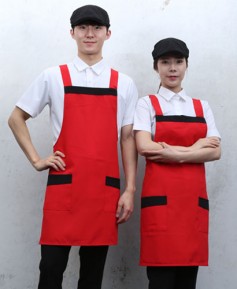 SAP-36 레드 가슴배색 앞치마