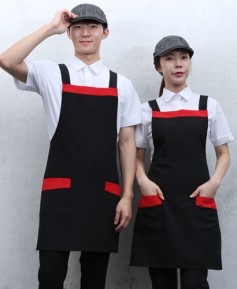 SAP-37 블랙 가슴배색 앞치마