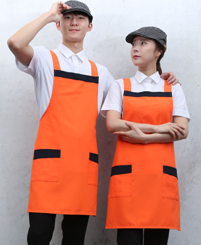 SAP-38 오렌지 가슴배색 앞치마
