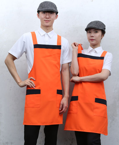 SAP-38 오렌지 가슴배색 앞치마