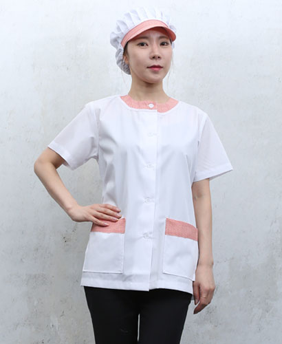 SHA-645  오렌지체크 라운드카라 반팔