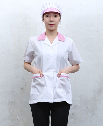 SHA-648 핑크 체크카라 반팔