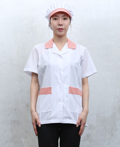 SHA-649 오렌지 체크카라 반팔