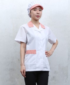 SHA-649 오렌지 체크카라 반팔