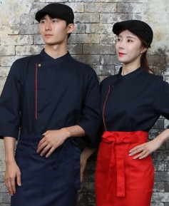 SKO-711-3 네이비/오렌지 띠배색 원버튼 스냅