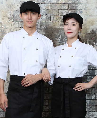 SKO-708-2 화이트 더블 스냅버튼 7부