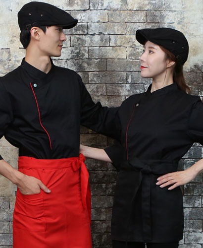 SKO-711-1 블랙/레드 띠배색 원버튼 스냅