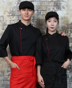 SKO-711-1 블랙/레드 띠배색 원버튼 스냅