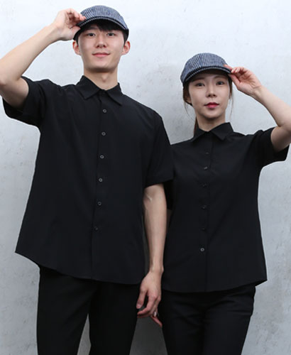 SY-813-1  남녀 블랙 무지셔츠ㅡㅡㅡ반팔