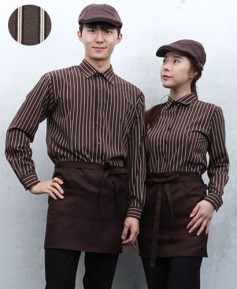 SY-811 엣지 커피 스트라이프 셔츠 ㅡ 긴팔