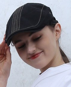 SC-503  블랙 스티치 헌팅캡