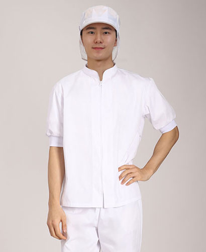 SW-136 반팔 화이트 시보리소매 상의 ㅡㅡ [남녀공용]