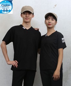 KO-6428 블렉 V넥 헤리태극기기능성 티셔츠