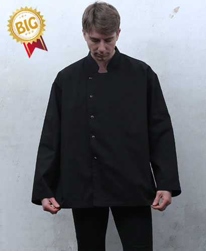 SKO-177 블랙 싱글 스냅단추 조리복 ㅡㅡㅡ 빅사이즈((긴팔))