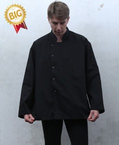 SKO-177 블랙 싱글 스냅단추 조리복 ㅡㅡㅡ 빅사이즈((긴팔))