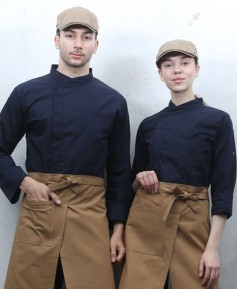 SKO-190-4-1 네이비 히든스냅 롤업ㅡㅡ 조리복 (반팔겸용)