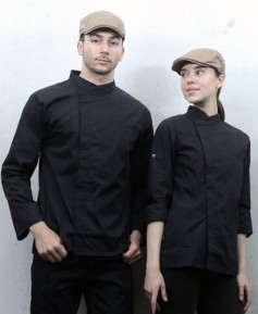 KO-190-3  블랙 히든스냅 롤업ㅡㅡㅡ 조리복  (반팔겸용)