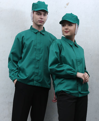 SW-135 카라형 초록작업복 상의 ㅡㅡㅡ(남녀공용)