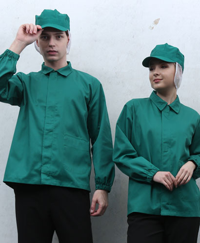 SW-135 카라형 초록작업복 상의 ㅡㅡㅡ(남녀공용)