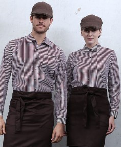 SY-816 자주 스트라이프 긴팔 셔츠