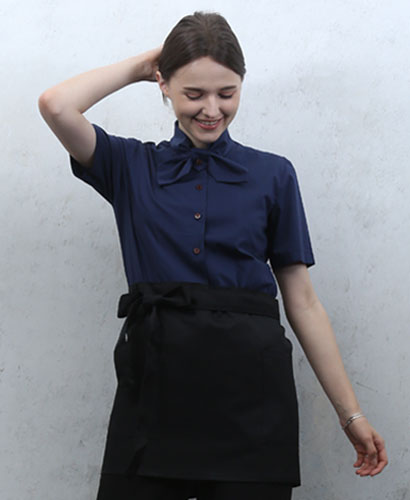 SB-510 네이비 무지 리본브라우스