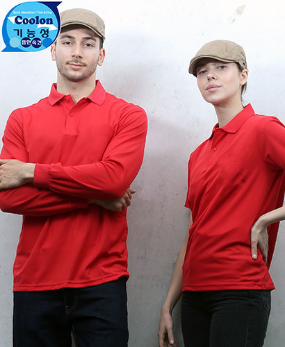 ST-19 적색 반팔 쿨론베이직 단체복 ㅡㅡㅡㅡ(주머니 없음) 빅사이즈