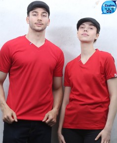 T3-43 반팔 적색 ((기능성)) V넥 고급형ㅡㅡ헤리포인트