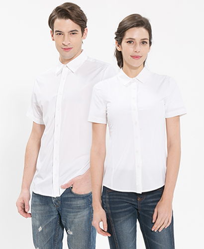 SY-101 백색 반팔셔츠---주머니있음 ((맞춤))