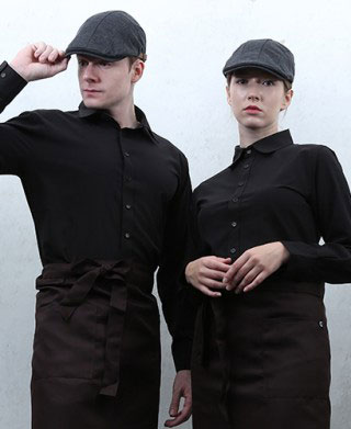 SY-908 NEW 긴팔 검정 카페셔츠ㅡ(남여공용 )