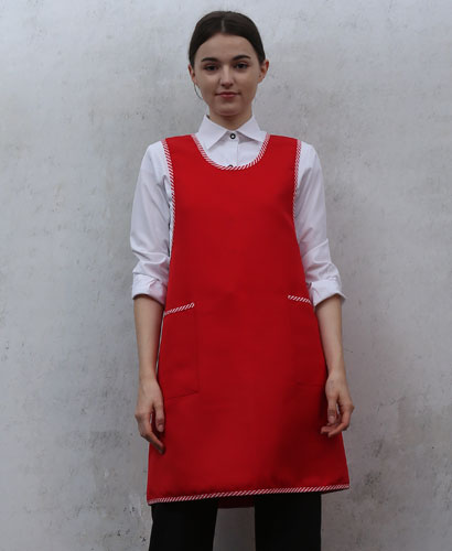 SAP-6615 레드 사선바이어스 엉덩이가림 앞치마