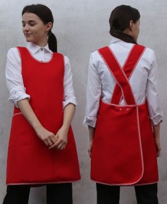 SAP-6615 레드 사선바이어스 엉덩이가림 앞치마